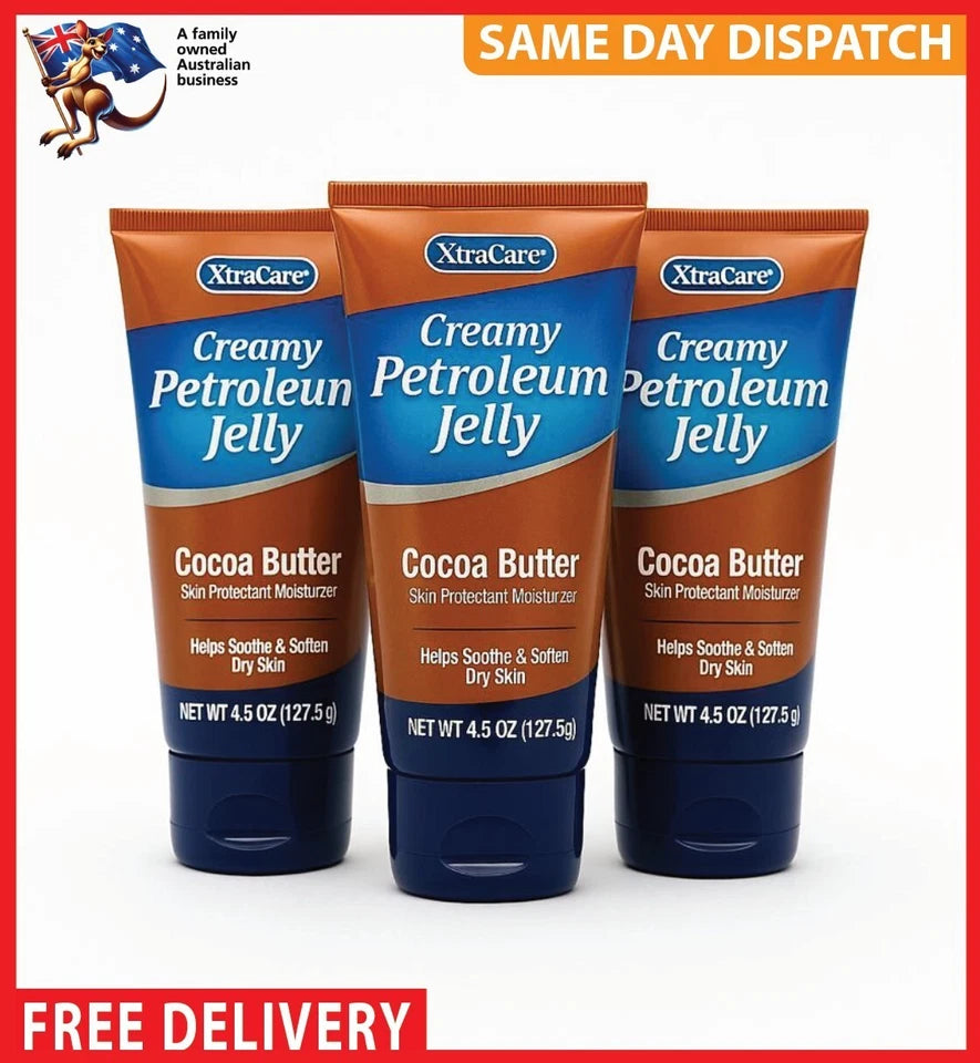 3 Pack XtraCare Creamy Petroleum Jelly Cocoa Butter - Moisturizer for Dry Skin