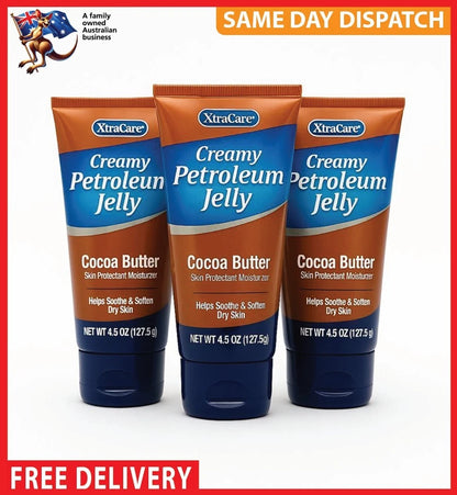 3 Pack XtraCare Creamy Petroleum Jelly Cocoa Butter - Moisturizer for Dry Skin
