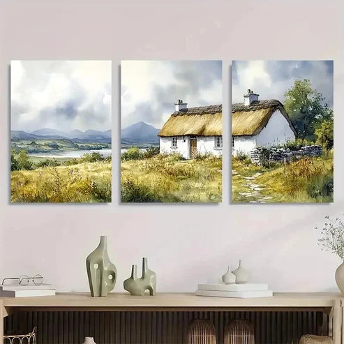 3pcs County Tupperware Landscape Wall Art Canvas Unframed - High Quality Print 100% Australian Made Wall Canvas