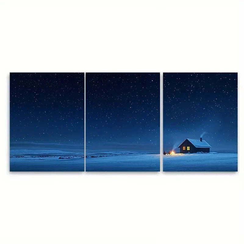 3pcs Winter Scene Icelandic Volcanic Beache Wall Art Set Canvas Framed 40x60cm - High Quality Print 100% Australian Made Wall Canvas Ready to Hang