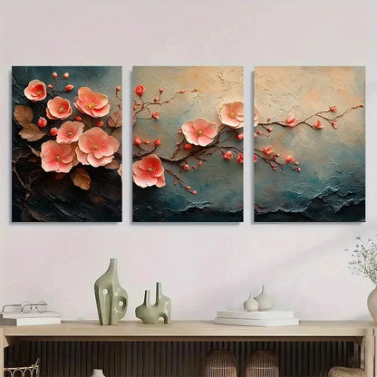 3pcs Pink Vine & Cherry Blossom Modern Perfect Wall Art Set Canvas Framed 40x60cm - High Quality Print 100% Australian Made Wall Canvas Ready to Hang