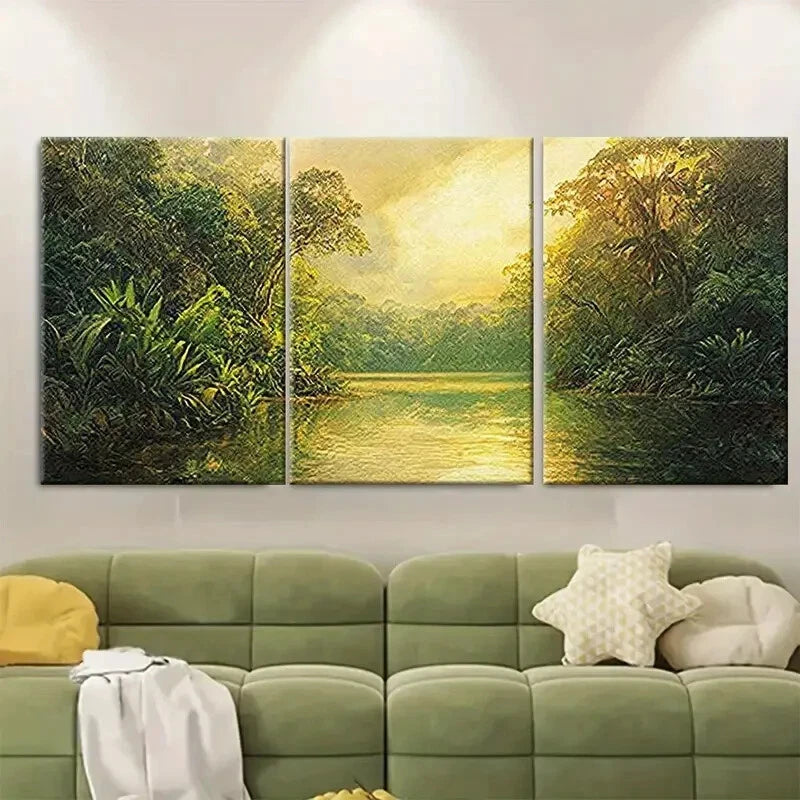 3pcs Vivid Brazilian Adventure Greenery & Serene Metal Print Ready to Hang Art