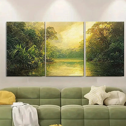 3pcs Vivid Brazilian Adventure Greenery & Serene Metal Print Ready to Hang Art