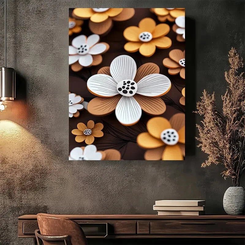 Beautiful Modern Vintage Floral Elegant Painting 40x60cm Metal Print Ready to Hang
