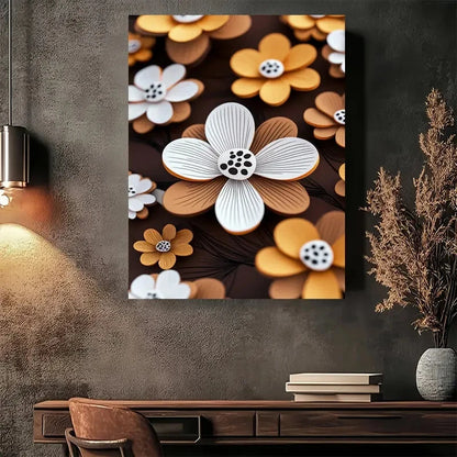 Beautiful Modern Vintage Floral Elegant Painting 40x60cm Metal Print Ready to Hang