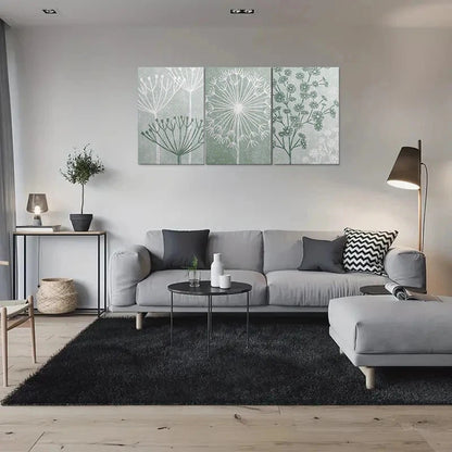 3pcs Abstract Floral Dandelion Metal Print Ready to Hang Art