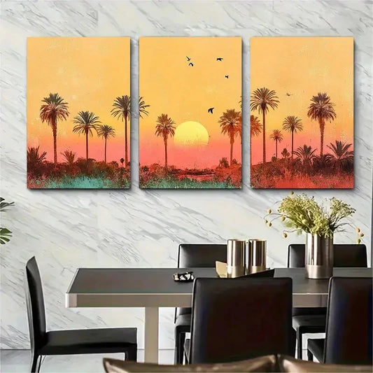 3pcs Tunisia Botanical North Sunshine Perfect Wall Art Set Canvas Framed 40x60cm - High Quality Print 100% Australian Made Wall Canvas Ready to Hang