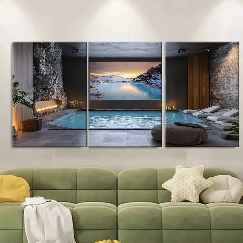 3pcs Blue Lagoon Iceland Unique Metal Print Ready to Hang Art