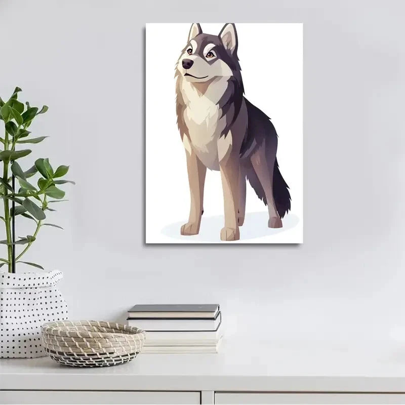 Beautiful alaskan malamuten suitable Painting 40x60cm Metal Print Ready to Hang