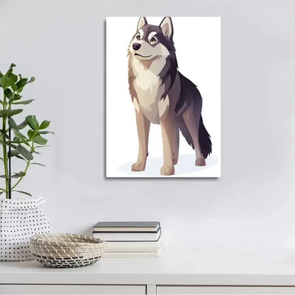 Beautiful alaskan malamuten suitable Painting 40x60cm Metal Print Ready to Hang