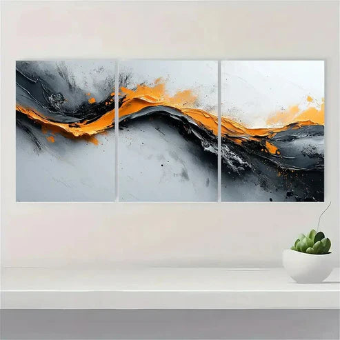 3pcs Beige and Brown Abstract Painting R Wall Art Set Canvas Unframed - High Quality Print 100% Australian Made Wall Canvas