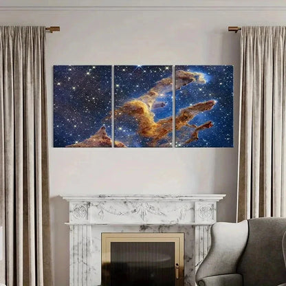 3pcs Space-Themed Cosmic Nebula Decor Wall Art Set Canvas Framed 40x60cm - High Quality Print 100% Australian Made Wall Canvas Ready to Hang