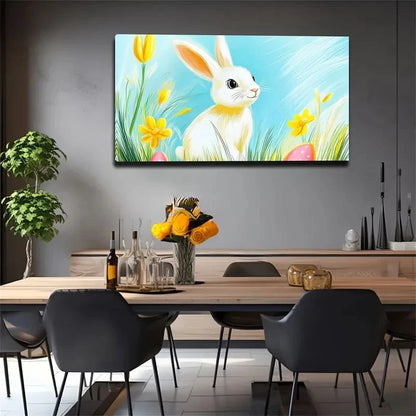Minimalist Modern Bunny Decor Wall Art Canvas Office Home Room Framed 120x60cm