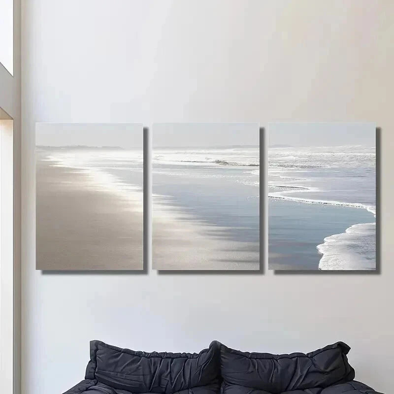 3pcs Beautiful and Boundless Ocean Scenery Wall Art Set Canvas Framed 40x60cm - High Quality Print 100% Australian Made Wall Canvas Ready to Hang