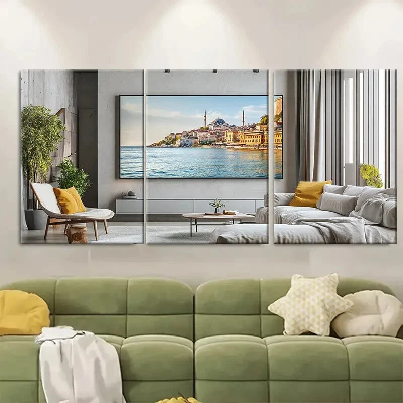 3pcs Scenic City Landscape Turkey Metal Print Ready to Hang Art