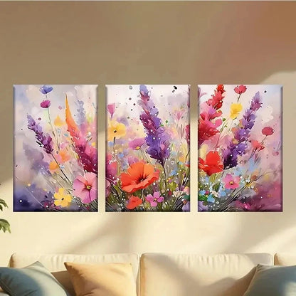 3pcs  painting of flowers in a vase Wall Art Set Canvas Framed 40x60cm - High Quality Print 100% Australian Made Wall Canvas Ready to Hang