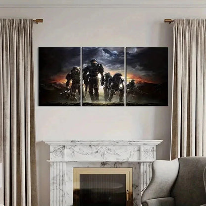 3pcs Halo-Inspired Fantasy Decorative Prints Wall Art Set Canvas Framed 40x60cm - High Quality Print 100% Australian Made Wall Canvas Ready to Hang