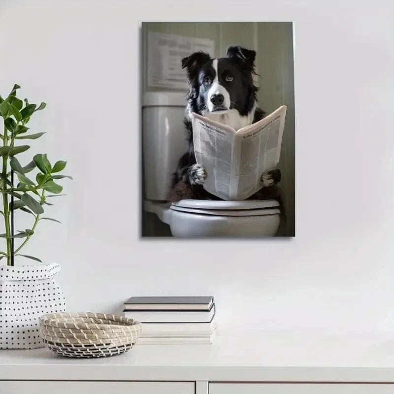 Beautiful Border Collie Contemporary Painting 40x60cm Metal Print Ready to Hang