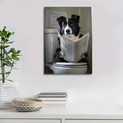 Beautiful Border Collie Contemporary Painting 40x60cm Metal Print Ready to Hang