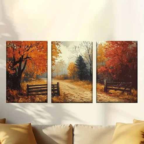 3pcs Forest road Wall Art Set Canvas Unframed - High Quality Print 100% Australian Made Wall Canvas