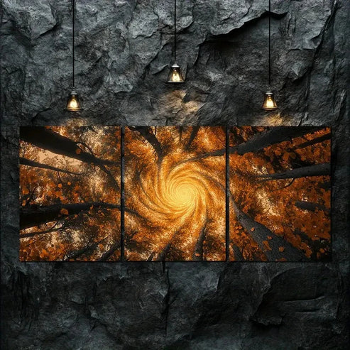 3pcs Forest Spiraling Down Elegant Perfect Wall Art Canvas Unframed - High Quality Print 100% Australian Made Wall Canvas