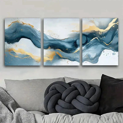 3pcs Modern And Flowing Design Wall Art Set Canvas Framed 40x60cm - High Quality Print 100% Australian Made Wall Canvas Ready to Hang