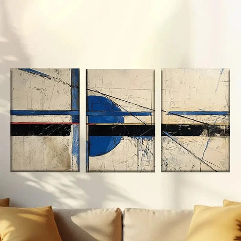 3pcs Abstract blue-gray modern Wall Art Canvas Unframed - High Quality Print 100% Australian Made Wall Canvas
