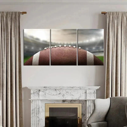 3pcs Sport Art Rugby American Football Wall Art Set Canvas Framed 40x60cm - High Quality Print 100% Australian Made Wall Canvas Ready to Hang