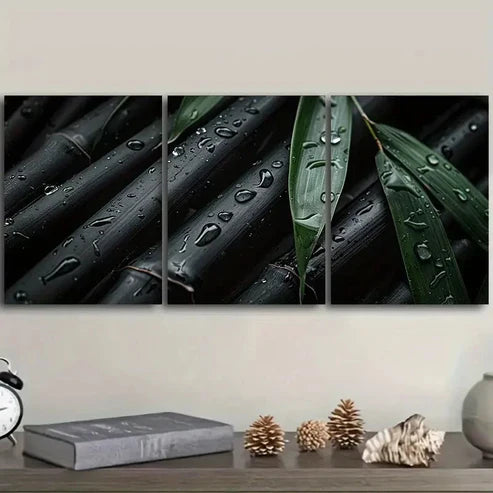 3pcs Bamboo Forest Night Scene Wall Art Set Canvas Unframed - High Quality Print 100% Australian Made Wall Canvas