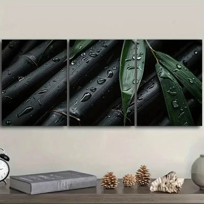 3pcs Bamboo Forest Night Scene Wall Art Set Canvas Unframed - High Quality Print 100% Australian Made Wall Canvas
