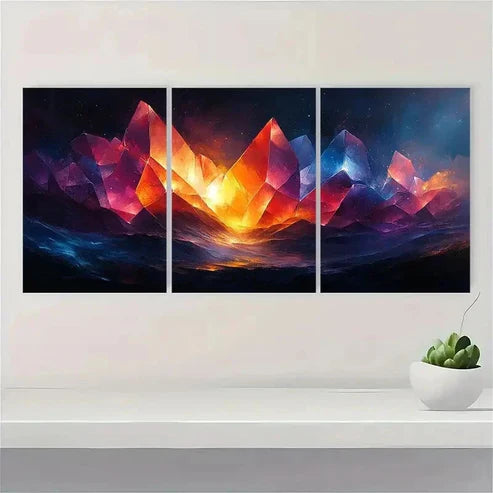 3pcs Blue Realm Fantasy Vibrant Wall Art Set Canvas Unframed – High Quality Print, 100% Australian Made Wall Canvas