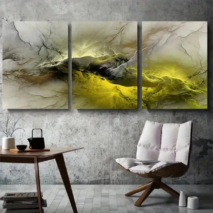 3pcs Abstract Vibrant Butterfly Lady Metal Print Ready to Hang Art