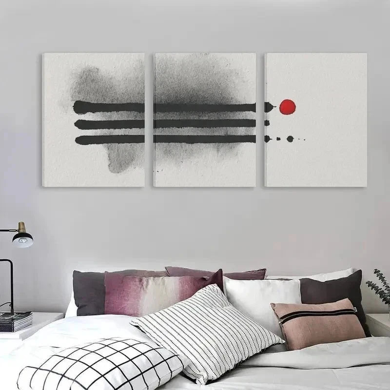3pcs The Journey Of The White & Black Lines   Wall Art Set Canvas Framed 60x90cm - High Quality Print 100% Australian Made Wall Canvas Ready to Hang