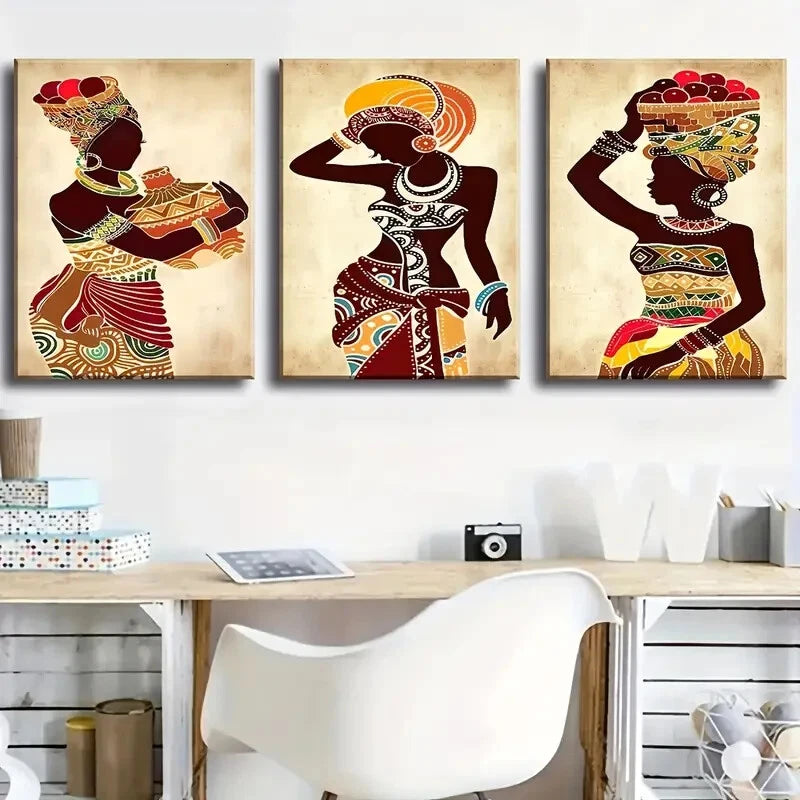 3pcs Colorful Abstract Women Beauty Perfect Wall Art Set Canvas Framed 40x60cm - High Quality Print 100% Australian Made Wall Canvas Ready to Hang