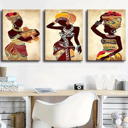 3pcs Colorful Abstract Women Beauty Perfect Wall Art Set Canvas Framed 40x60cm - High Quality Print 100% Australian Made Wall Canvas Ready to Hang
