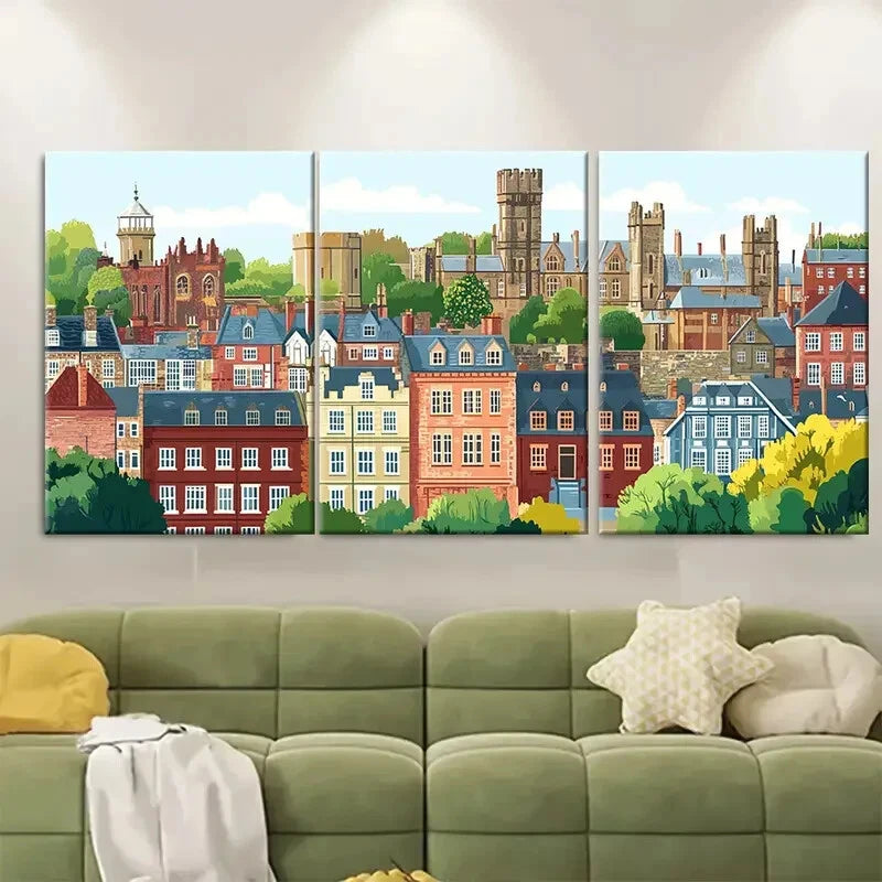 3pcs Durham Cityscape County Durham Metal Print Ready to Hang Art