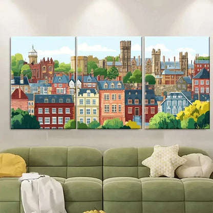 3pcs Durham Cityscape County Durham Metal Print Ready to Hang Art