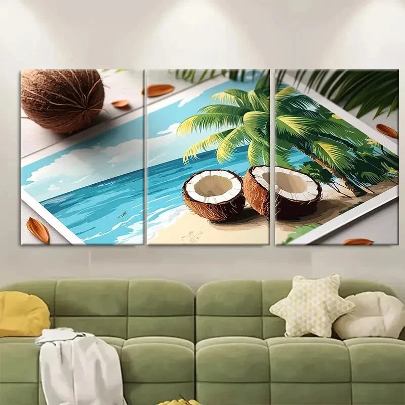 3pcs Maldives Indian Ocean Adventure Metal Print Ready to Hang Art