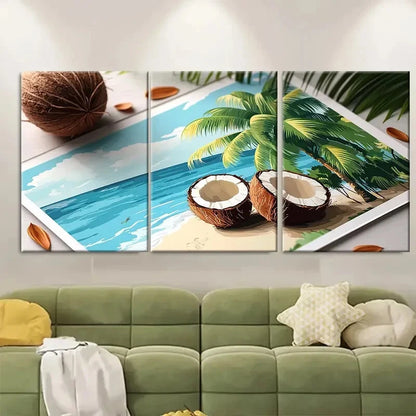 3pcs Maldives Indian Ocean Adventure Metal Print Ready to Hang Art