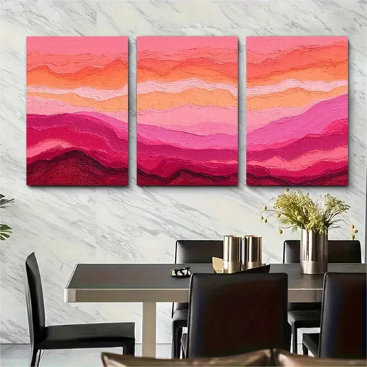 3pcs Pink Desert & Cowboy Theme Perfect  Wall Art Set Canvas Framed 40x60cm - High Quality Print 100% Australian Made Wall Canvas Ready to Hang