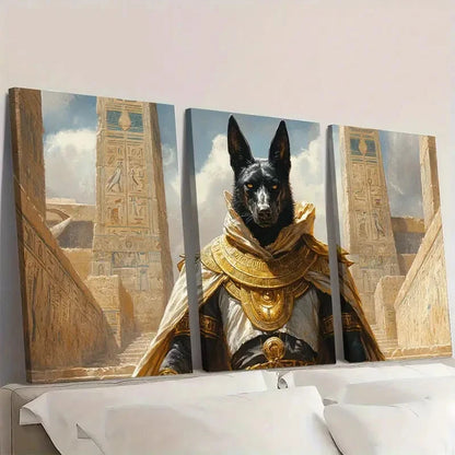 3pcs Egyptian Mythology Featuring the God Wall Art Set Canvas Framed 40x60cm - High Quality Print 100% Australian Made Wall Canvas Ready to Hang