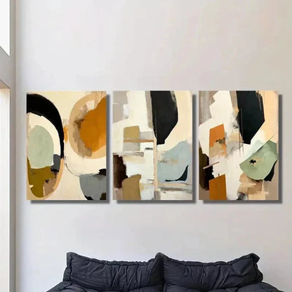 3pcs Geometric Mosaic Design Decoration  Wall Art Set Canvas Unframed - High Quality Print 100% Australian Made Wall Canvas