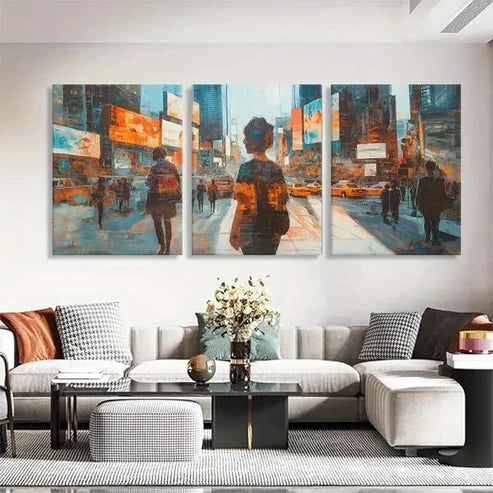 3pcs Dynamic Digital Influence Modern Perfect Wall Art Canvas Unframed - High Quality Print 100% Australian Made Wall Canvas