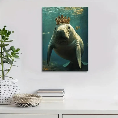 Underwater Scene with Coral Reefs & Fish Painting 40x60cm Metal Print Ready to Hang