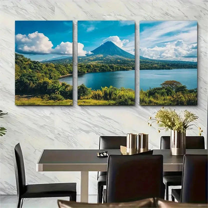 3pcs Managua Tropical Botanical Décor Perfect Wall Art Set Canvas Framed 40x60cm - High Quality Print 100% Australian Made Wall Canvas Ready to Hang