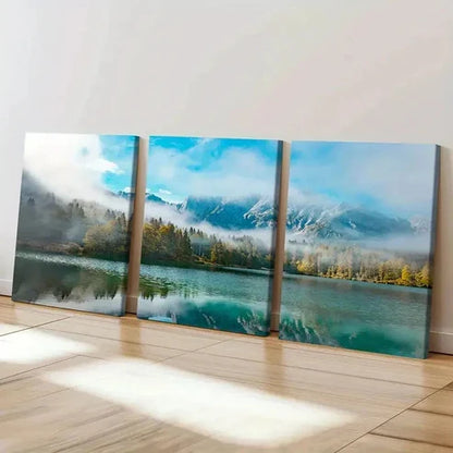 3pcs Lake Mountain Forest Modern Decor Wall Art Canvas Unframed - High Quality Print 100% Australian Made Wall Canvas