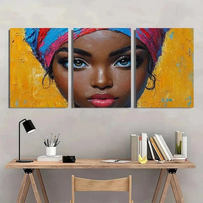 3pcs Woman Queen Portrait Impasto Perfect Wall Art Set Canvas Framed 40x60cm - High Quality Print 100% Australian Made Wall Canvas Ready to Hang