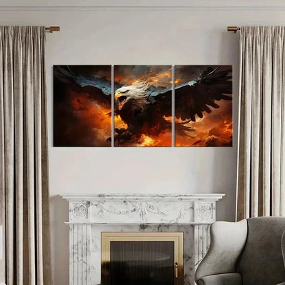 3pcs Dramatic Eagle & Volcano Decor Wall Art Canvas Unframed - High Quality Print 100% Australian Made Wall Canvas