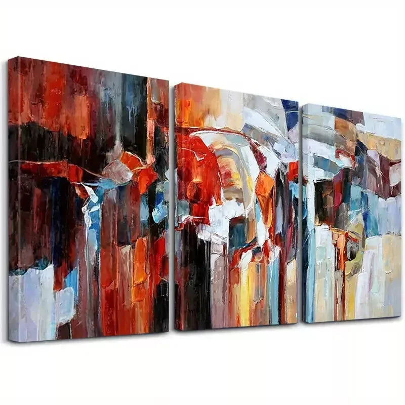 3pcs Colourful Painting Simple Fashion Graffiti Wall Art Set Canvas Framed 50x70cm - High Quality Print 100% Australian Made Wall Canvas Ready to Hang - Bella Home Decor