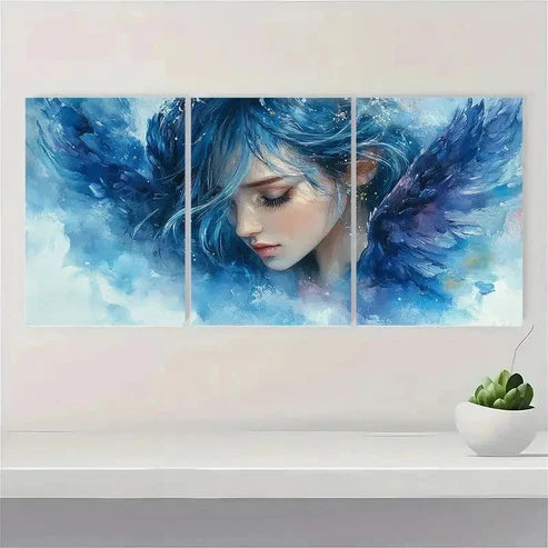 3pcs Girl Watercolor Painting Religious Art RI Wall Art Set Canvas Unframed - High Quality Print 100% Australian Made Wall Canvas